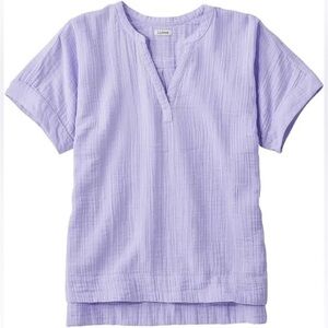 (EUC)L.L. bean 100% cotton lilac lavander shirt top